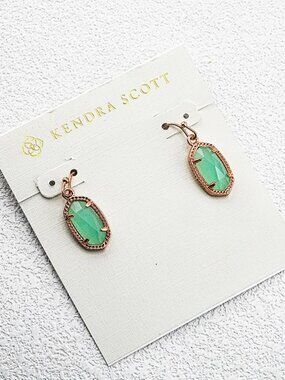 Kendra Scott Light Green Glass Earrings